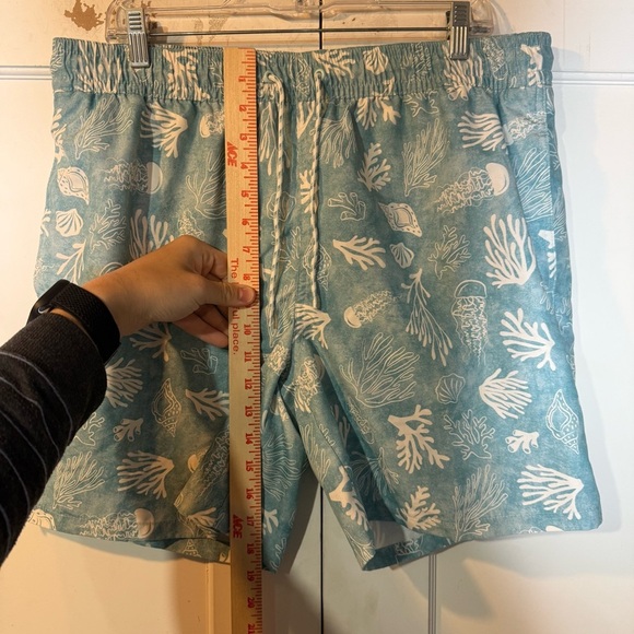 Goodfellow & Co Men's Swim Trunks Ocean Print Size Large Light Blue Summer - Picture 4 of 8
